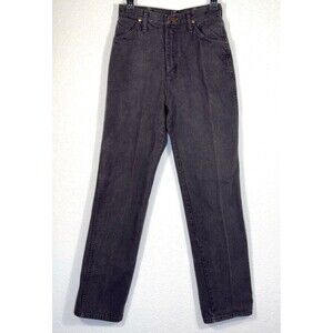 Vintage Wrangler Jeans Womens 10 Black High Rise Straight Leg USA Western 13MBKM